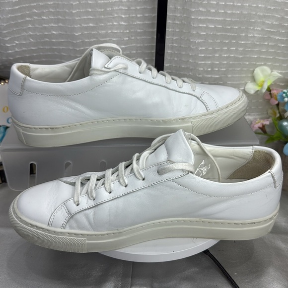 (S7) Common Projects leather Women's White Achilles Low Top Sneakers, Size 8 - Picture 3 of 11